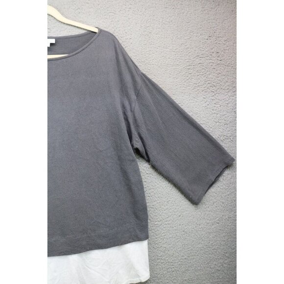 Pure Jill 3/4 Belled Sleeves Tunic-Size Medium-Linen Blend-Oversized-Lagenlook - Picture 3 of 10